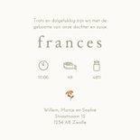 Lief geboortekaartje roze laarsjes en bloemetjes zusje 3