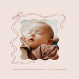 Lief geboortekaartje strik doodle met strepen roze 2