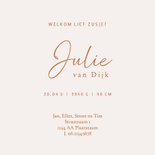 Lief geboortekaartje twee broers met zusje – koperfolie 3
