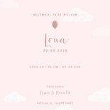 Lief geboortekaartje voor meisje olifantje aan ballon 3