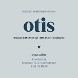 Lief geboortekaartje waterverf blauwtinten Achterkant