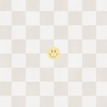 Lief minimalistisch geboortekaartje beige blokjes en smiley Achterkant