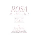 Lief minimalistisch roze waterverf geboortekaartje Achterkant