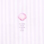 Lief pastel geboortekaartje met schelp en en streepjes 2