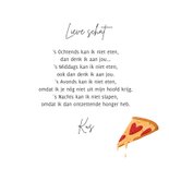 Liefdekaart grappig pizza eten lekker stuk hartjes  3