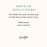 Liefdevolle bloemenkaart 4 vaasjes met geschilderde bloemen 3