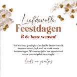 Liefdevolle kerstkaart collage 3d harten goudlook 3
