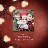 Liefdevolle kerstkaart kerstlampjes hartjes & typografie 2