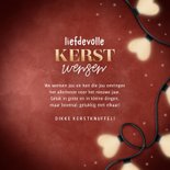 Liefdevolle kerstkaart kerstlampjes hartjes & typografie 3