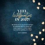 Liefdevolle kerstkaart veel lichtpuntjes in 2027 met lampjes 3