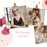 Liefdevolle moederdagkaart harten hartjesconfetti goud 2