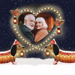 Liefdevolle nieuwjaarskaart teckels - veel lichtpuntjes! 2