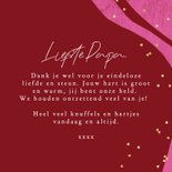Liefdevolle vaderdagkaart fotocollage 8 foto's hartjes goud 3