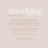 Lieve beige doopkaart met duifjes en koperen takjes bloemen 3