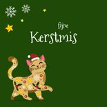 Lieve en fleurige kat kerstkaart 2