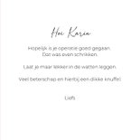 Lieve hondenkaart van zwart hondje met berenmuts en oortjes 3