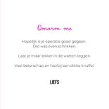 Lieve hondenkaart van zwart hondje met berenmuts en oortjes 3