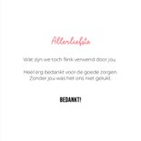 Lieve hondenkaart van zwart hondje met roze strik om nek  3