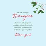Lieve kerstkaart met illustratie van twee musjes 3