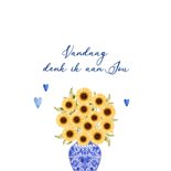 Lieve moederdagkaart illustratie vaas bloemen hartjes 2