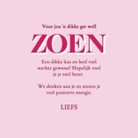 Lieve roze beterschapskaart get well zoen met kusjes 3