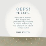 Lieve verjaardagskaart oeps te laat met slakje en cupcake 3