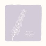 Lila condoleancekaart met illustratie van bloem 2