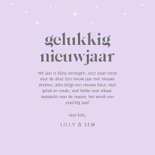 Lila nieuwjaarskaart veel liefde met sterren 3