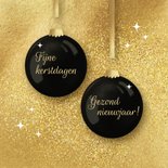 Luxe gouden kerstkaart kerstbal Merry Christmas 2