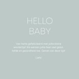 Minimalistisch felicitatiekaartje hello baby blauw en hartje 3