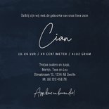 Minimalistisch geboortekaartje donkerblauw waterverf 3