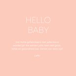Minimalistisch hello baby in roze tinten met hartje 3