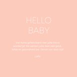 Minimalistisch hello baby in roze tinten met hartje 3