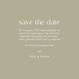 Minimalistisch save the date kaartje groen typografisch 3