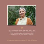 Minimalistische rouwkaart vrouw naam in het groot 2