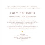 Minimalistische rouwkaart vrouw naam in het groot 3