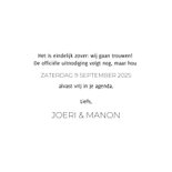 Minimalistische save our date met goudlook hartje 3
