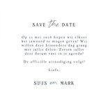 Minimalistische save the date met waterverf blauw roze wit 3