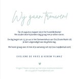 Minimalistische trouwkaart met namen in holografisch folie 3