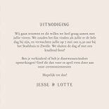 Minimalistische trouwkaart roze beige gestreept 3