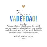 Minimalistische vaderdagkaart grappige tekst hartje goud 3