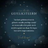 Modern felicitatiekaartje geboorte zoon met koala en maan 3
