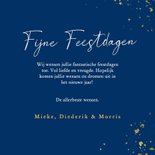 Modern kerstkaartje met marmeren 2026 donker blauw 3