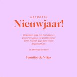 Modern nieuwjaarskaartje met trendy kleuren en groot jaartal 3