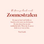 Modern sterkte kaartje met zonnetje ik stuur je zonnestralen 3