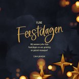 Moderne kerstkaart kerstster goud blauw 3