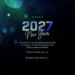 Moderne nieuwjaarskaart futuristisch 2027 blauw 3