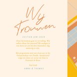 Moderne trouwkaart met vrolijk gekleurde vormen 3