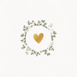 Moderne uitnodiging eerste communie eucalyptus takjes Achterkant