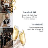 Moderne uitnodiging werkjubileum 26 jaar champagne goud 2